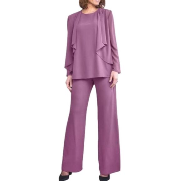 Beautiful chiffon violet 3 pc set - Picture 1 of 15